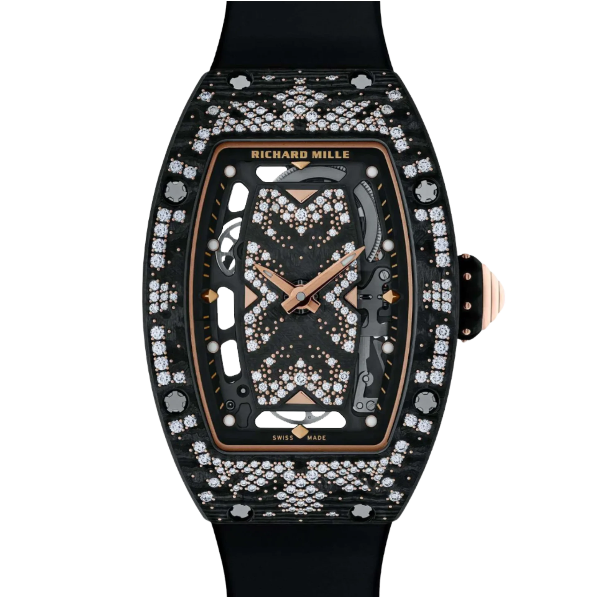 RM 07-01 Automatic Winding Intergalactic Rubber Strap Carbon TPT With 5N Red Gold Accents Case - Richard Mille