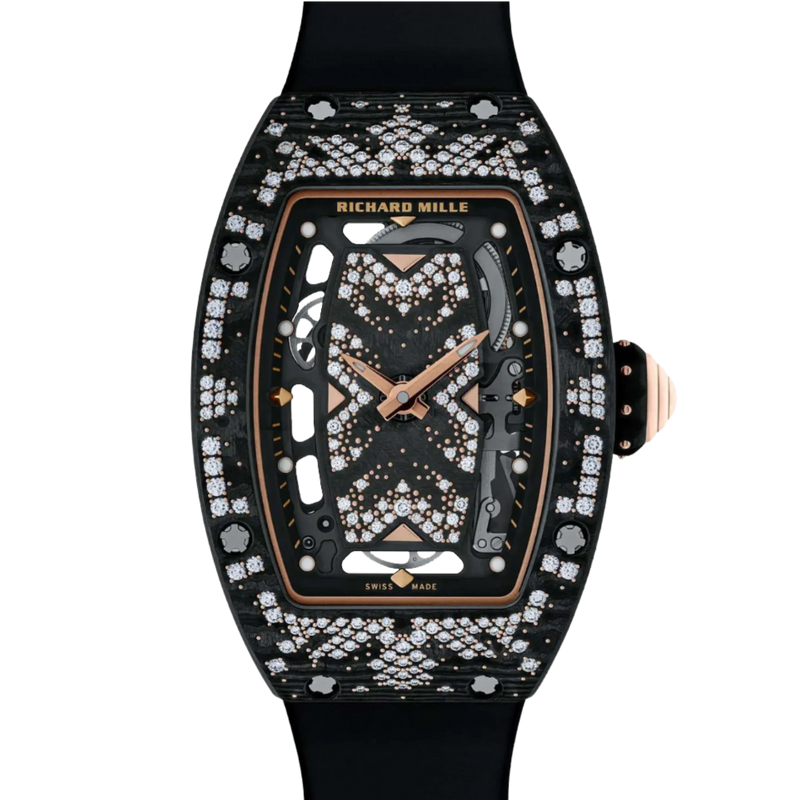 RM 07-01 Automatic Winding Intergalactic Rubber Strap Carbon TPT With 5N Red Gold Accents Case - Richard Mille