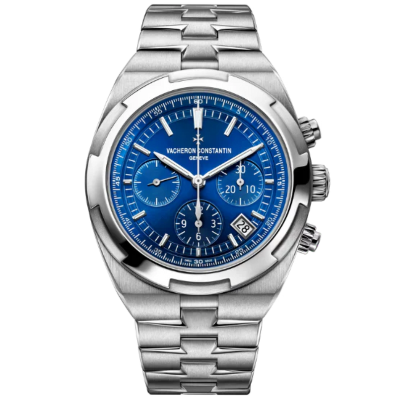 OVERSEAS CHRONOGRAPH 42 MM STAINLESS STEEL WITH BLUE BRASS DIAL - Vacheron Constantin
