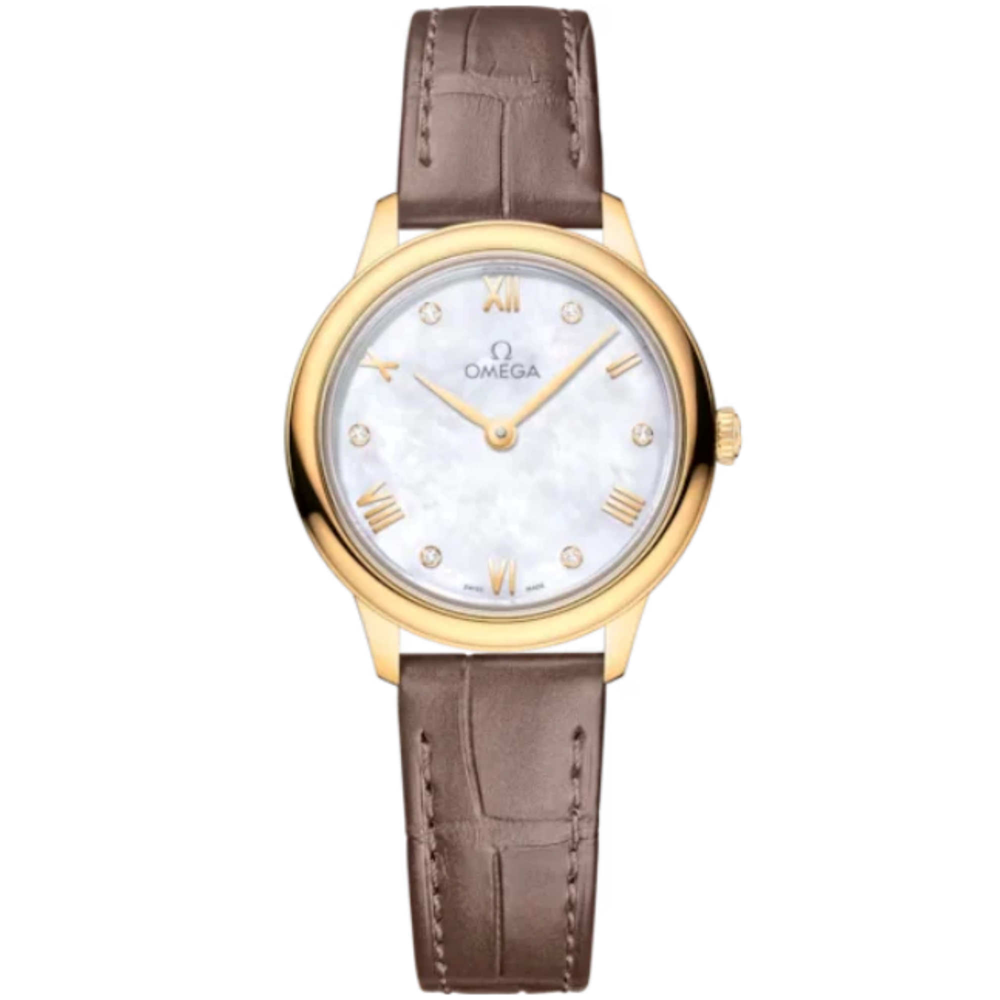 DE VILLE PRESTIGE 27 MM YELLOW GOLD WITH MOTHER OF PEARL DIAL - Omega