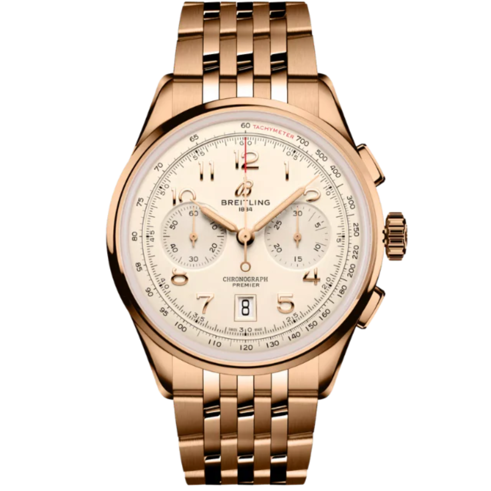 PREMIER B01 CHRONOGRAPH 42 MM 18K ROSE GOLD WITH CREAM DIAL - Breitling