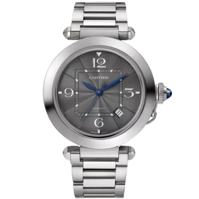 PASHA DE CARTIER 41 MM STAINLESS STEEL WITH ANTHRACITE FLINQUE DIAL - Cartier