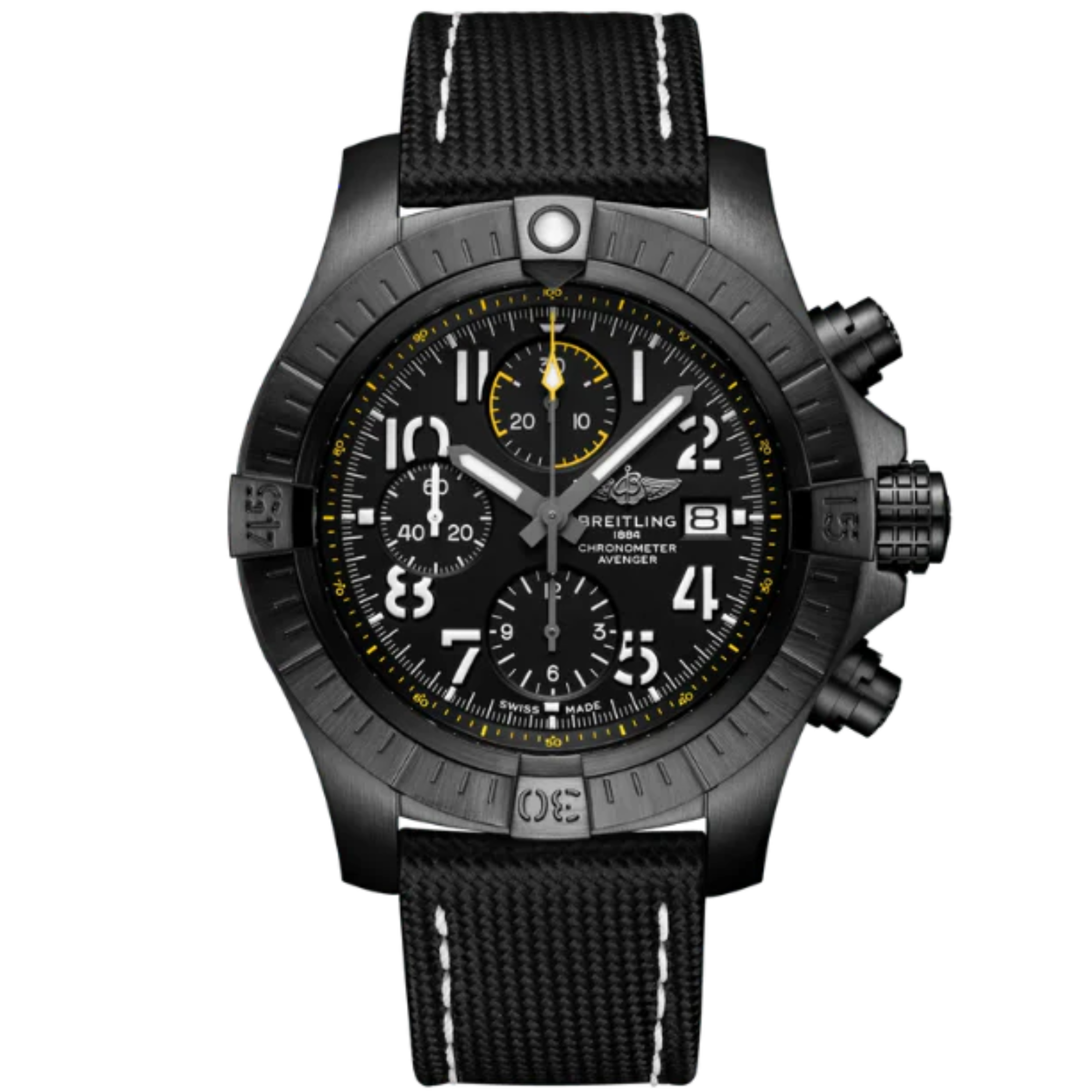 AVENGER CHRONOGRAPH NIGHT MISSION 45 MM DLC-COATED TITANIUM AND BLACK DIAL - Breitling