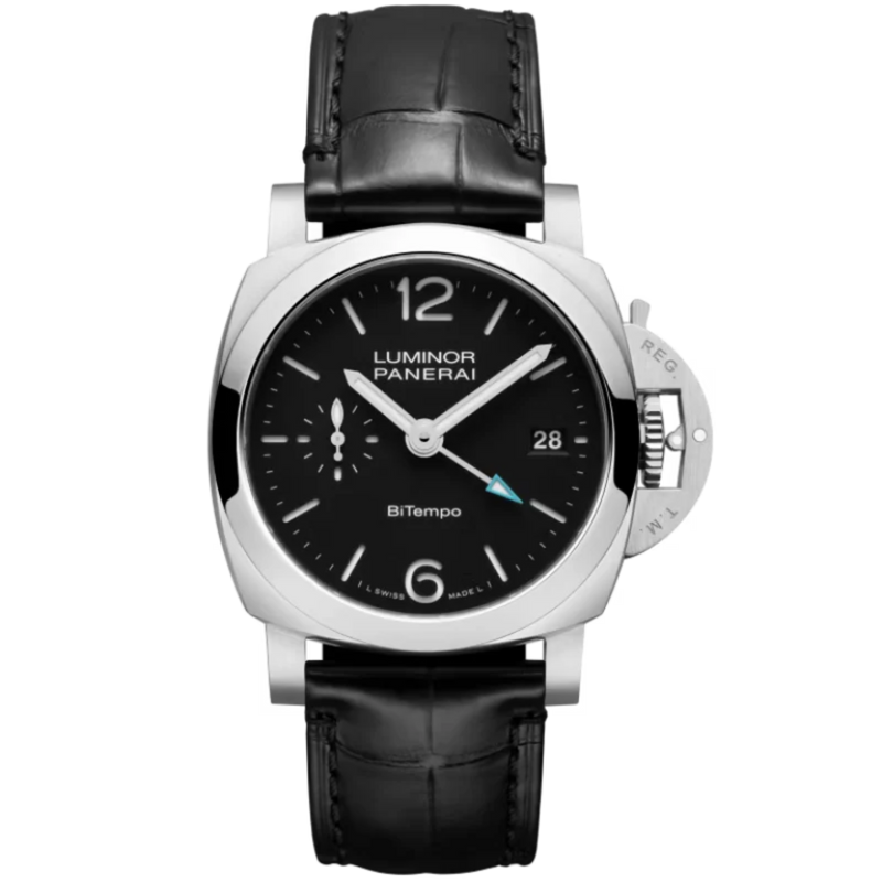 LUMINOR QUARANTA BITEMPO PAM01365 40 MM STAINLESS STEEL WITH BLACK DIAL - Panerai