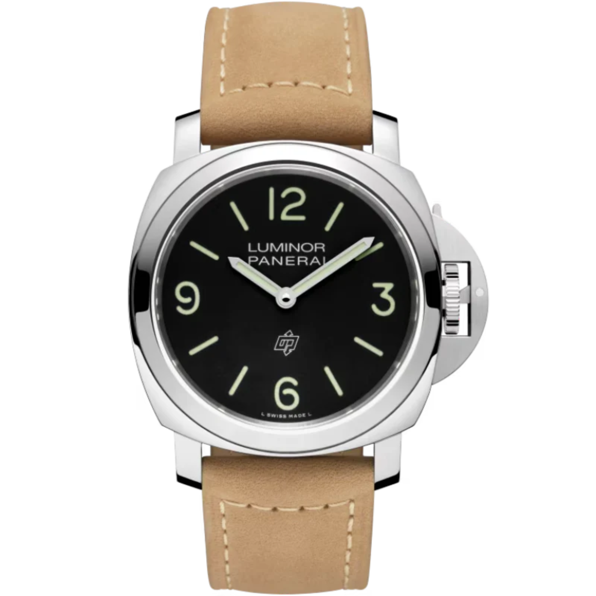 LUMINOR BASE LOGO PAM01086 44 MM STAINLESS STEEL WITH BLACK DIAL - Panerai