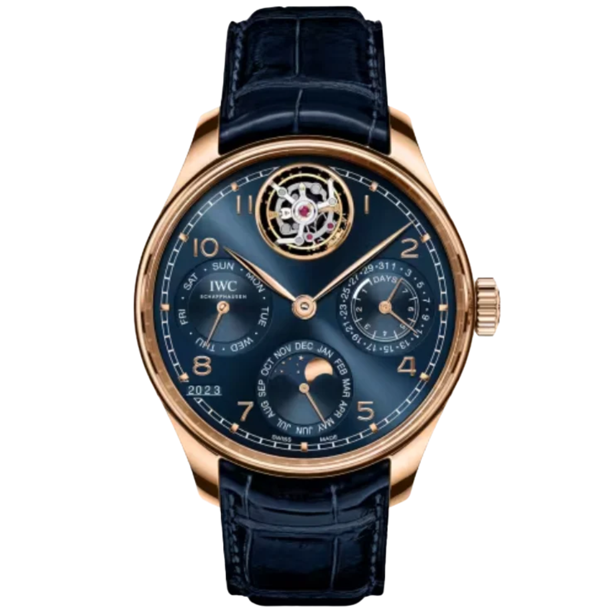 PORTUGIESER PERPETUAL CALENDAR TOURBILLON BOUTIQUE EDITION 45 MM GOLD WITH GRAY DIAL - IWC
