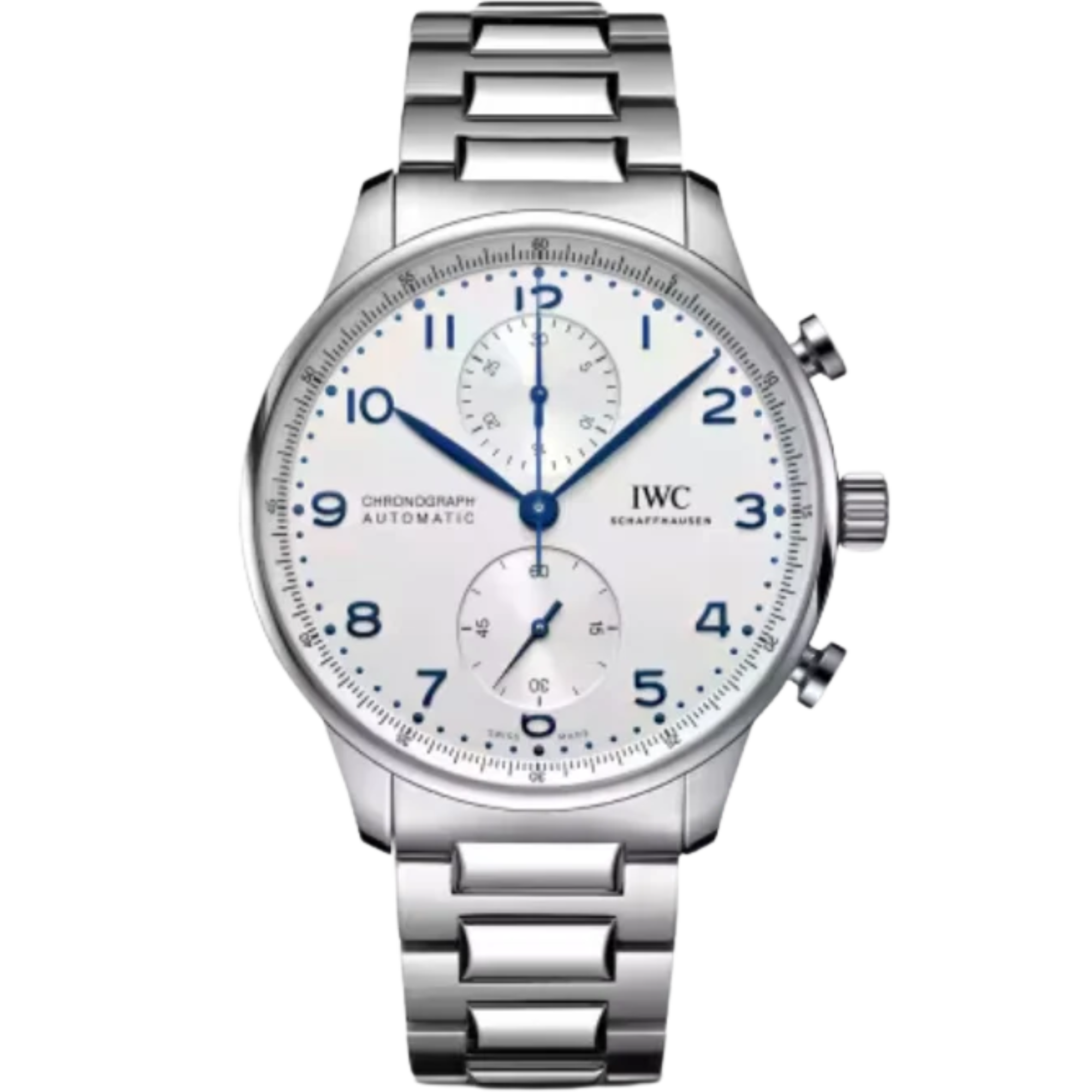 PORTUGIESER CHRONOGRAPH 41 MM STAINLESS STEEL WITH WHITE DIAL - IWC