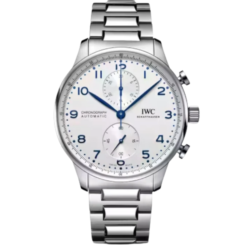 PORTUGIESER CHRONOGRAPH 41 MM STAINLESS STEEL WITH WHITE DIAL - IWC