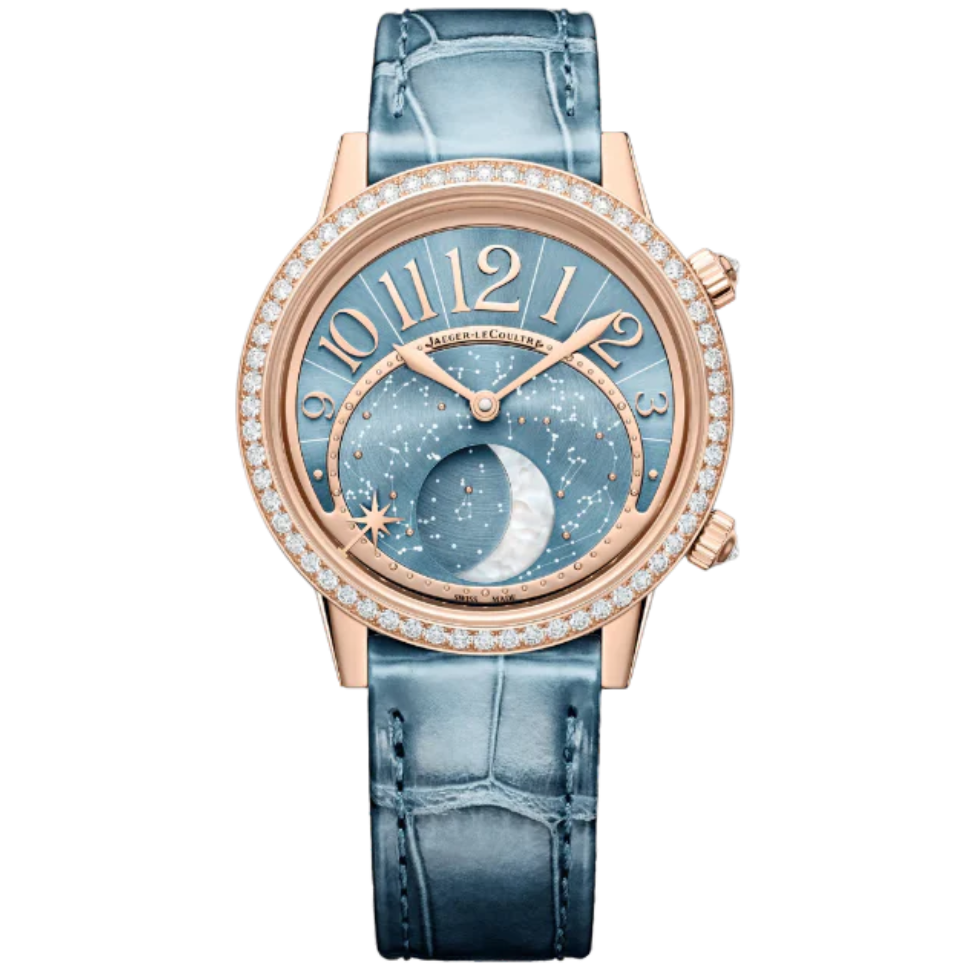 RENDEZ-VOUS JEWELLERY MOON 36 MM 18K ROSE GOLD WITH BLUE DIAL - Jaeger-LeCoultre