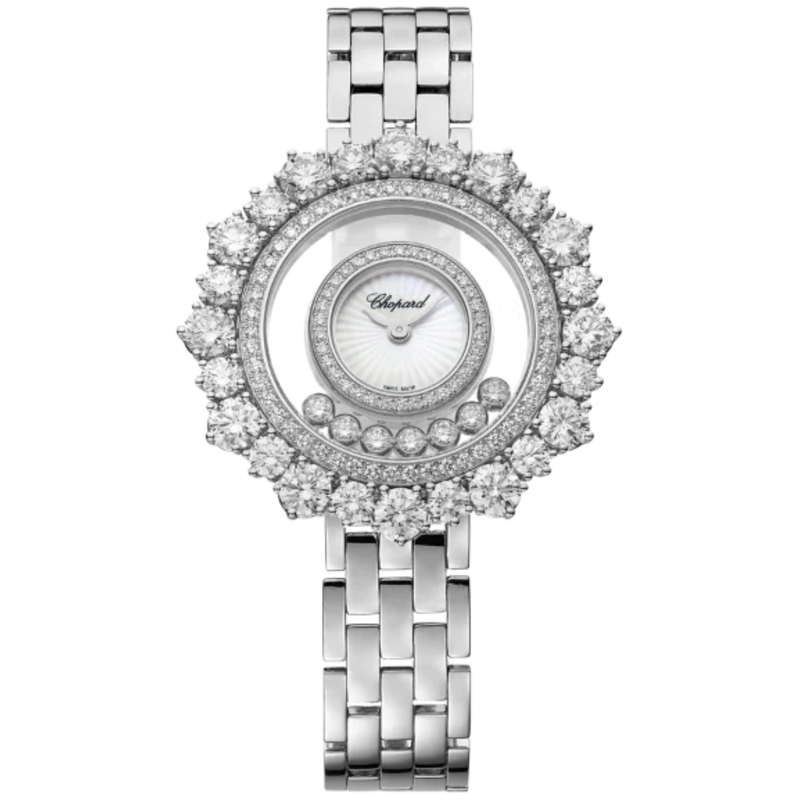 HAPPY DIAMONDS JOAILLERIE 36 MM ETHICAL WHITE GOLD WITH MOTHER OF PEARL DIAL - Chopard