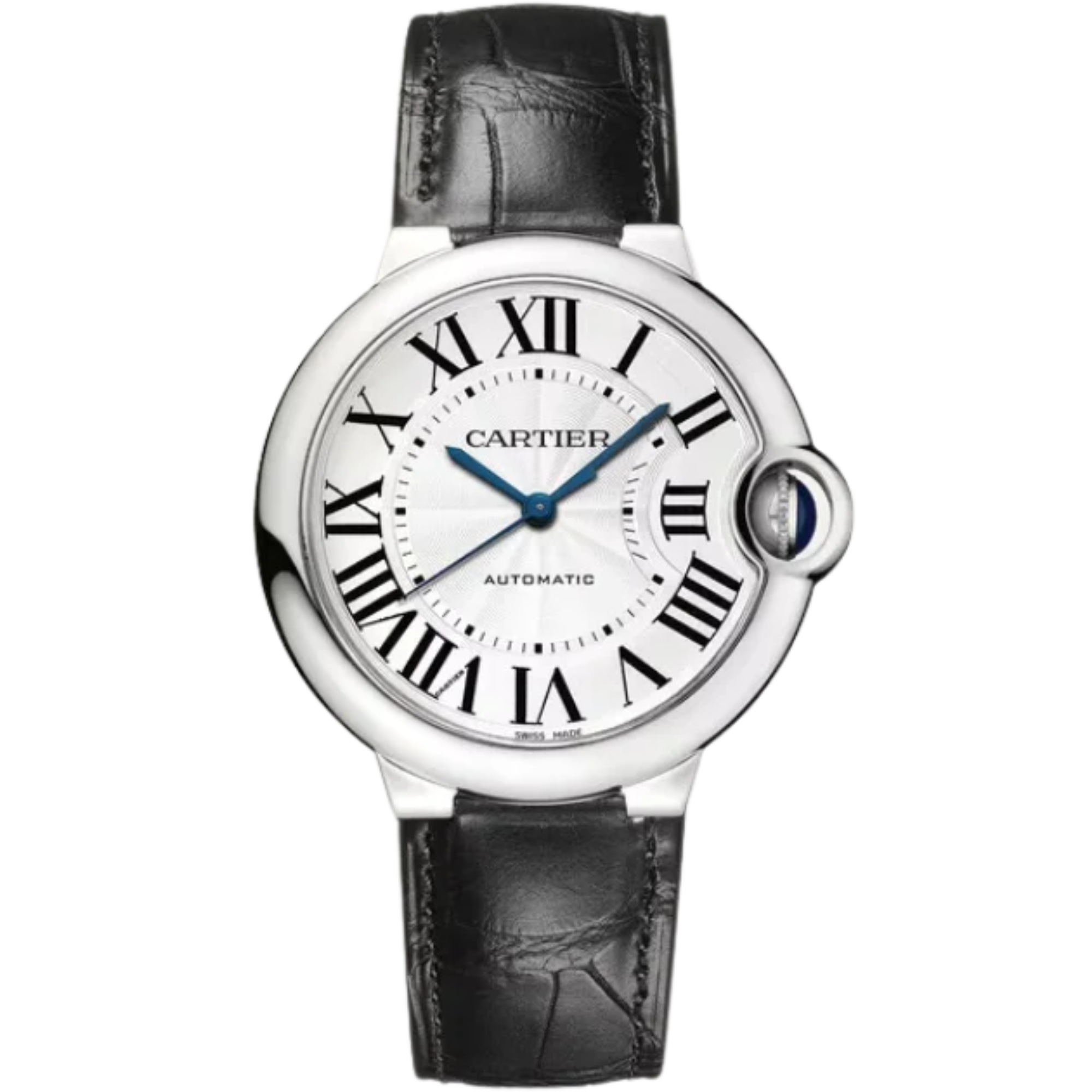 BALLON BLEU DE CARTIER 36 MM STAINLESS STEEL WITH SILVER GUILLOCHE OPALINE DIAL - Cartier