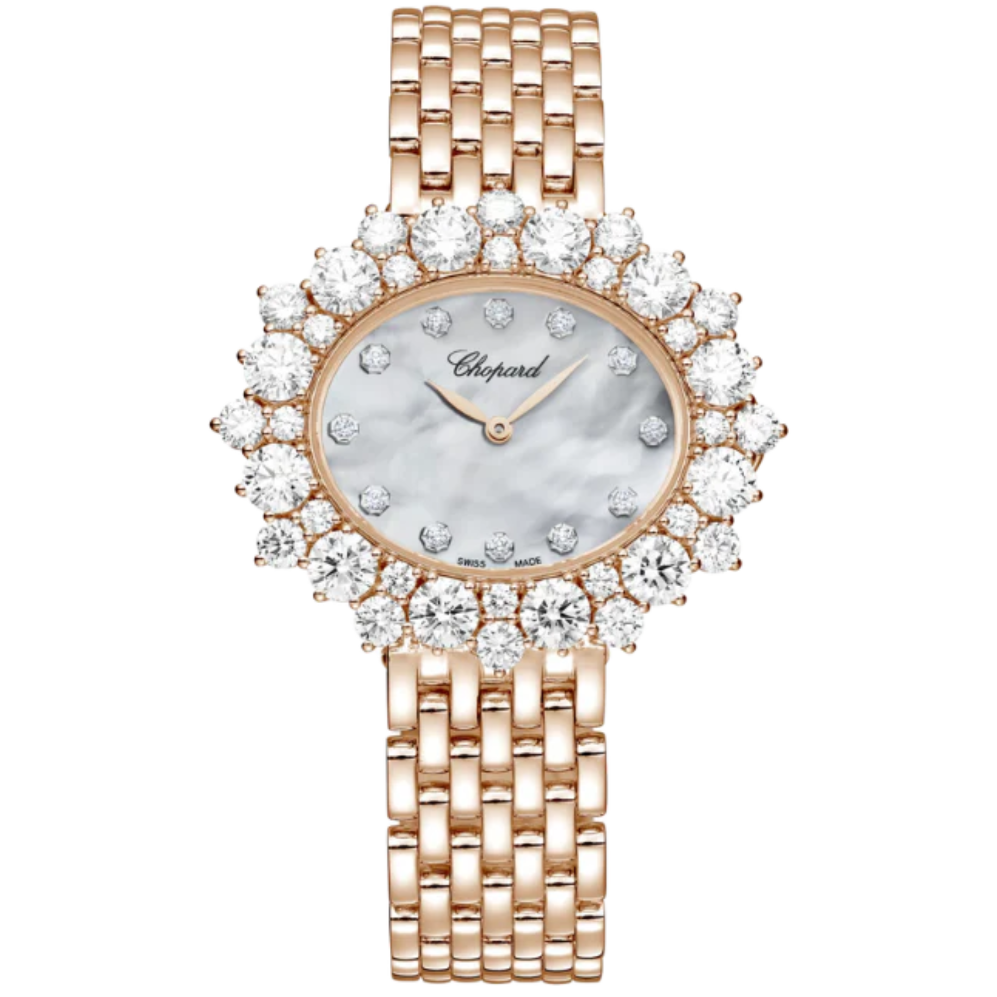 L’HEURE DU DIAMANT OVAL MEDIUM 36 MM ETHICAL ROSE GOLD WITH MOTHER OF PEARL DIAL - Chopard