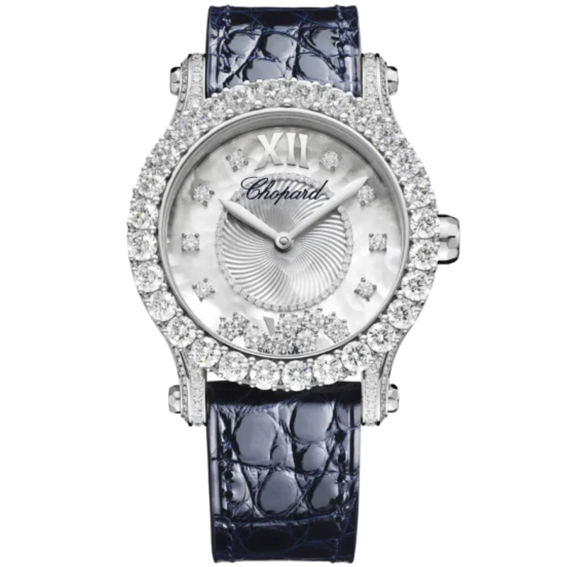 HAPPY SPORT JOAILLERIE 36 MM ETHICAL WHITE GOLD WITH MOTHER OF PEARL DIAL - Chopard
