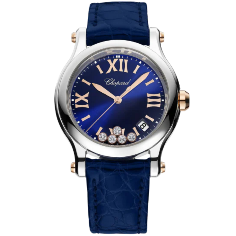 HAPPY SPORT 36 MM ETHICAL ROSE GOLD - LUCENT STEEL™ WITH BLUE DIAL - Chopard