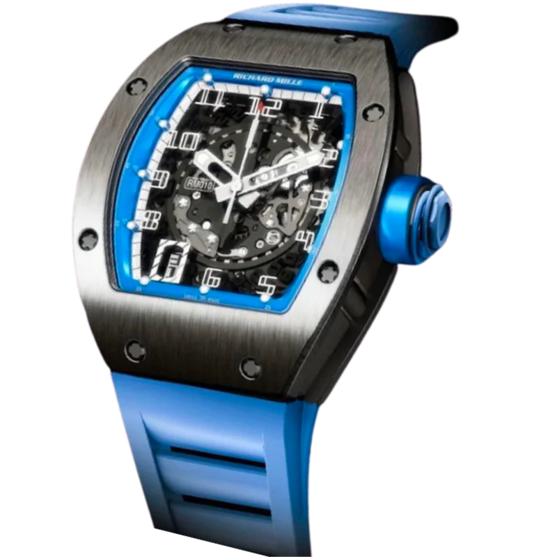 RM 010 Automatic Titanium Light Blue Limited Edition Rubber Strap Titaniun Case - Richard Mille