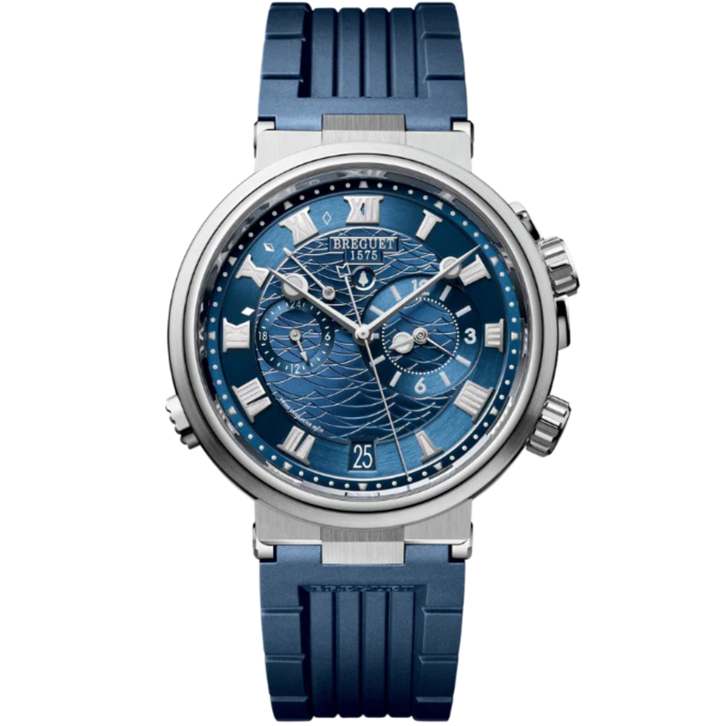 MARINE ALARME MUSICALE 5547 40 MM WHITE GOLD WITH BLUE DIAL - Breguet