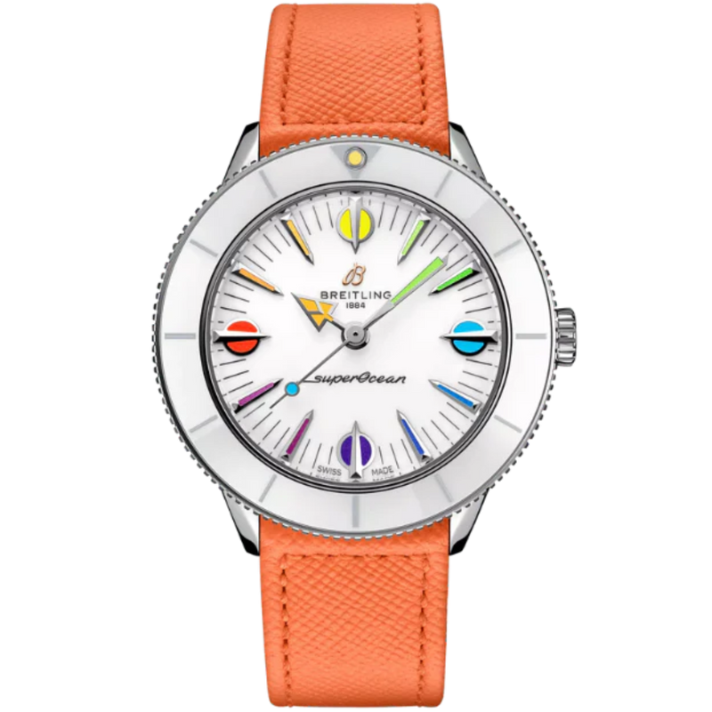 SUPEROCEAN HERITAGE '57 PASTEL PARADISE 38 MM STAINLESS STEEL WITH WHITE DIAL - Breitling