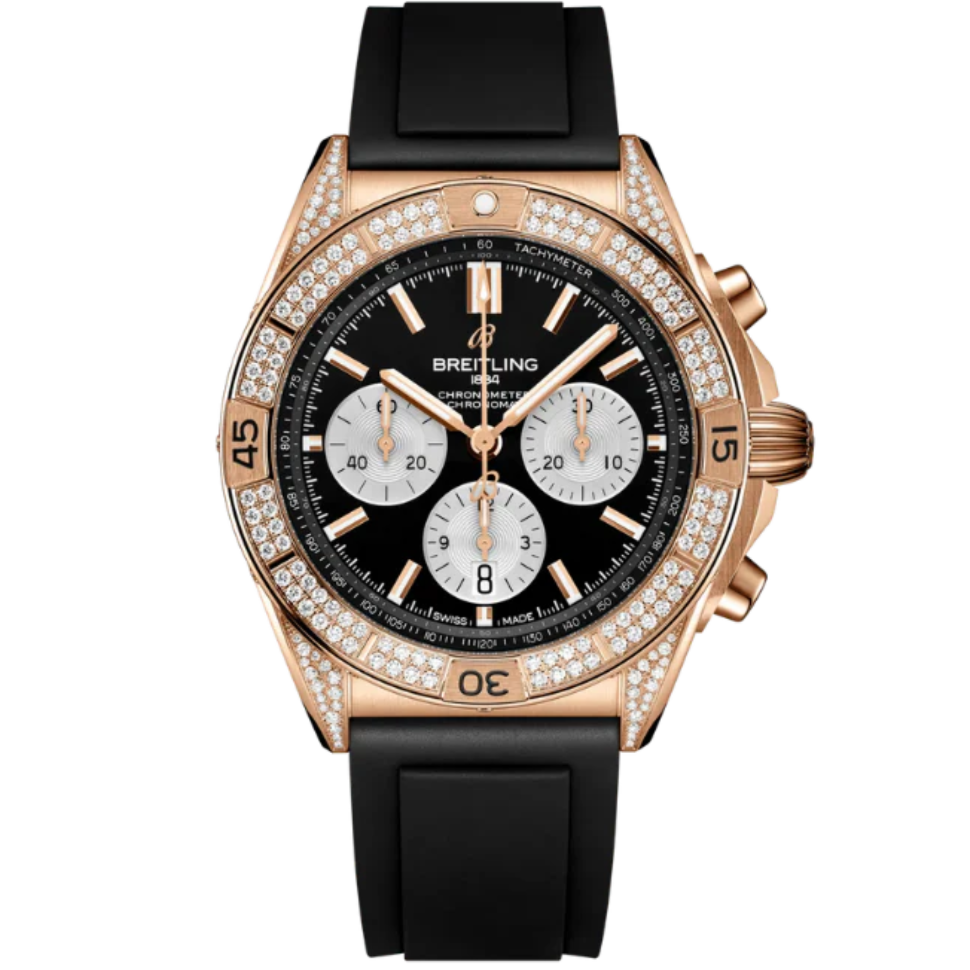 CHRONOMAT B01 42 MM 18K ROSE GOLD WITH BLACK DIAL - Breitling