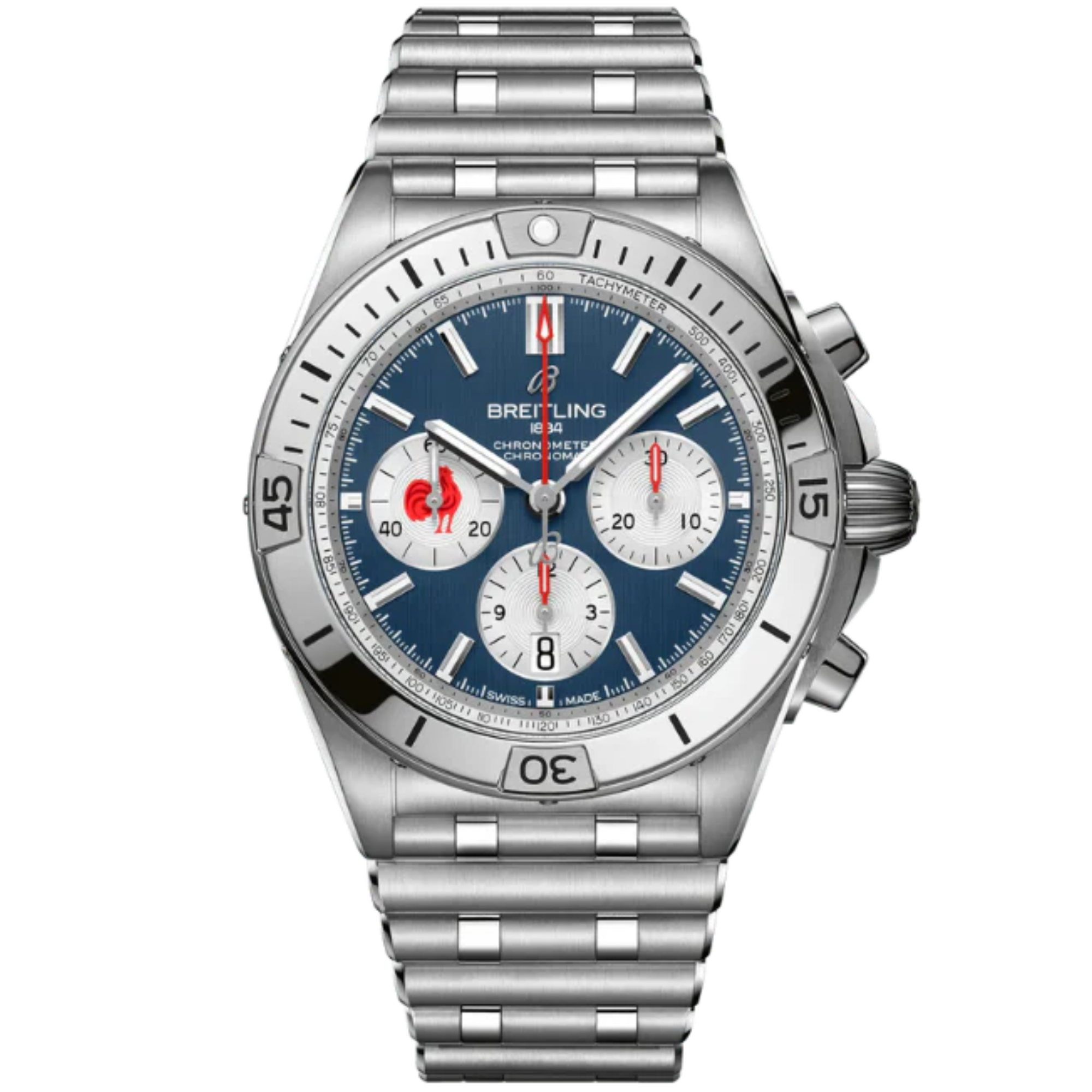 CHRONOMAT B01 SIX NATIONS FRANCE 42 MM STAINLESS STEEL WITH BLUE DIAL - Breitling