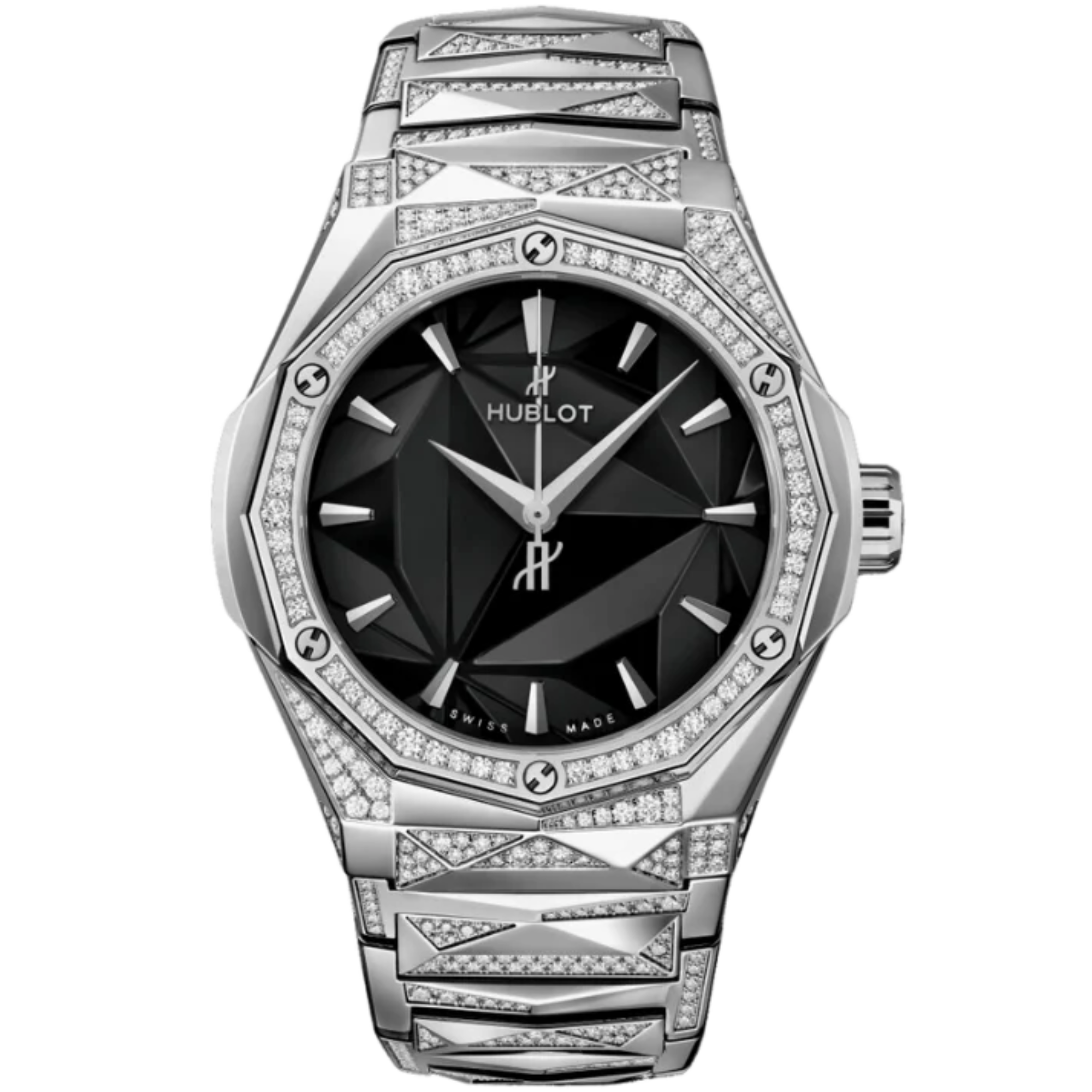 CLASSIC FUSION 40 MM ORLINSKI BRACELET TITANIUM ALTERNATIVE PAVÉ - Hublot