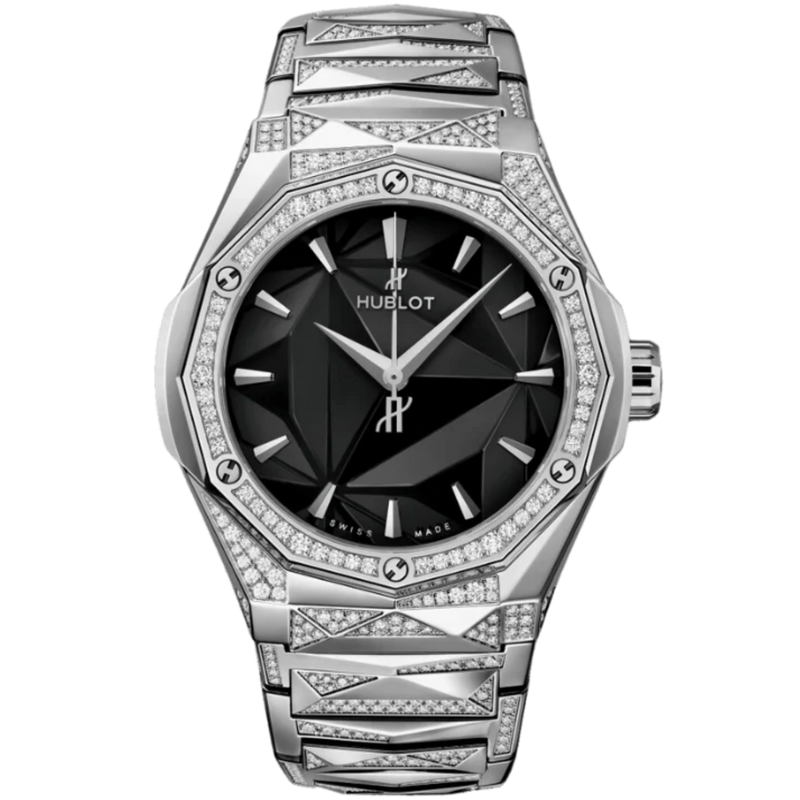 CLASSIC FUSION 40 MM ORLINSKI BRACELET TITANIUM ALTERNATIVE PAVÉ - Hublot