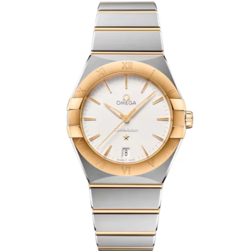 CONSTELLATION 36 MM STAINLESS STEEL - YELLOW GOLD WITH SILVER DIAL - Omega