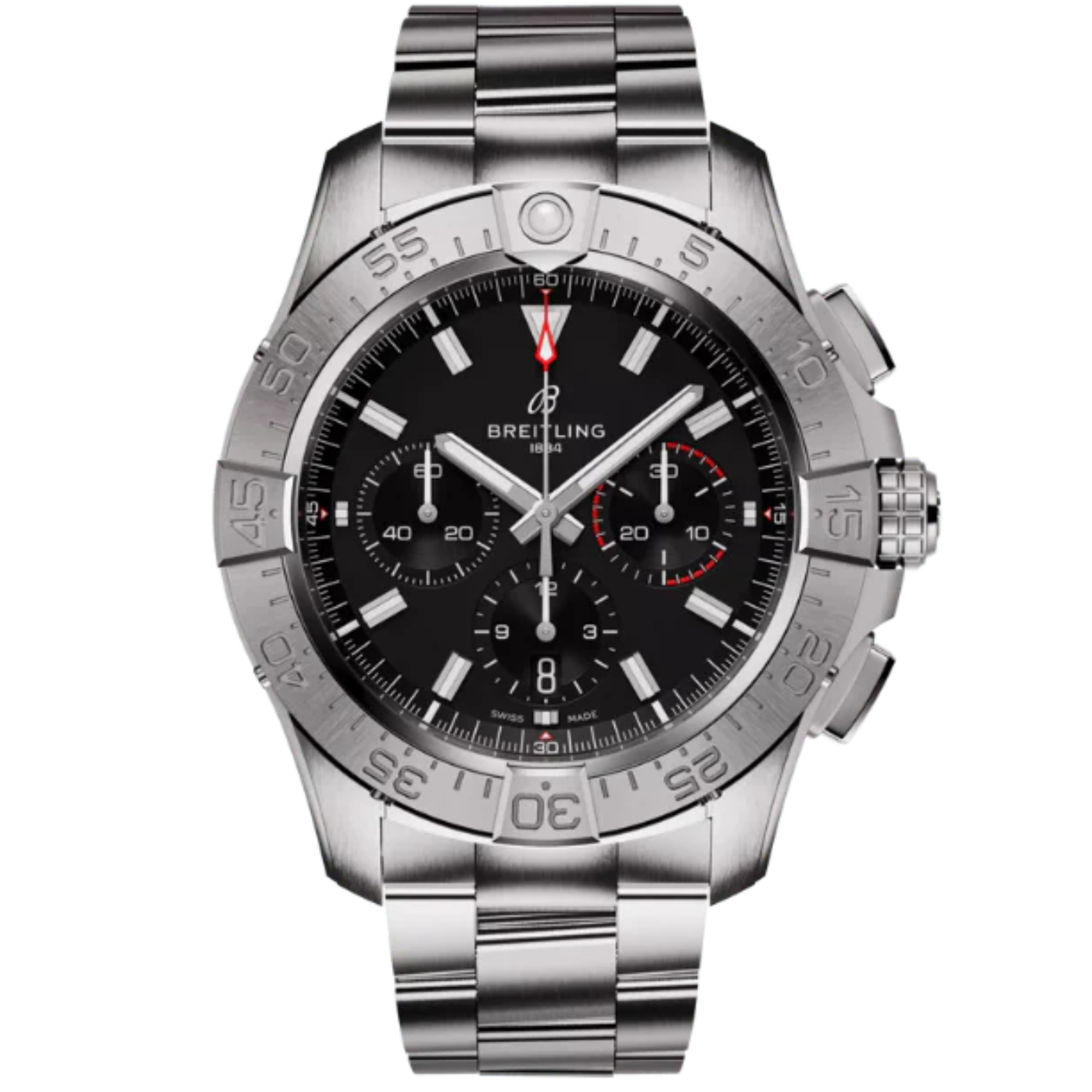 AVENGER B01 CHRONOGRAPH 44 MM STAINLESS STEEL WITH BLACK DIAL - Breitling