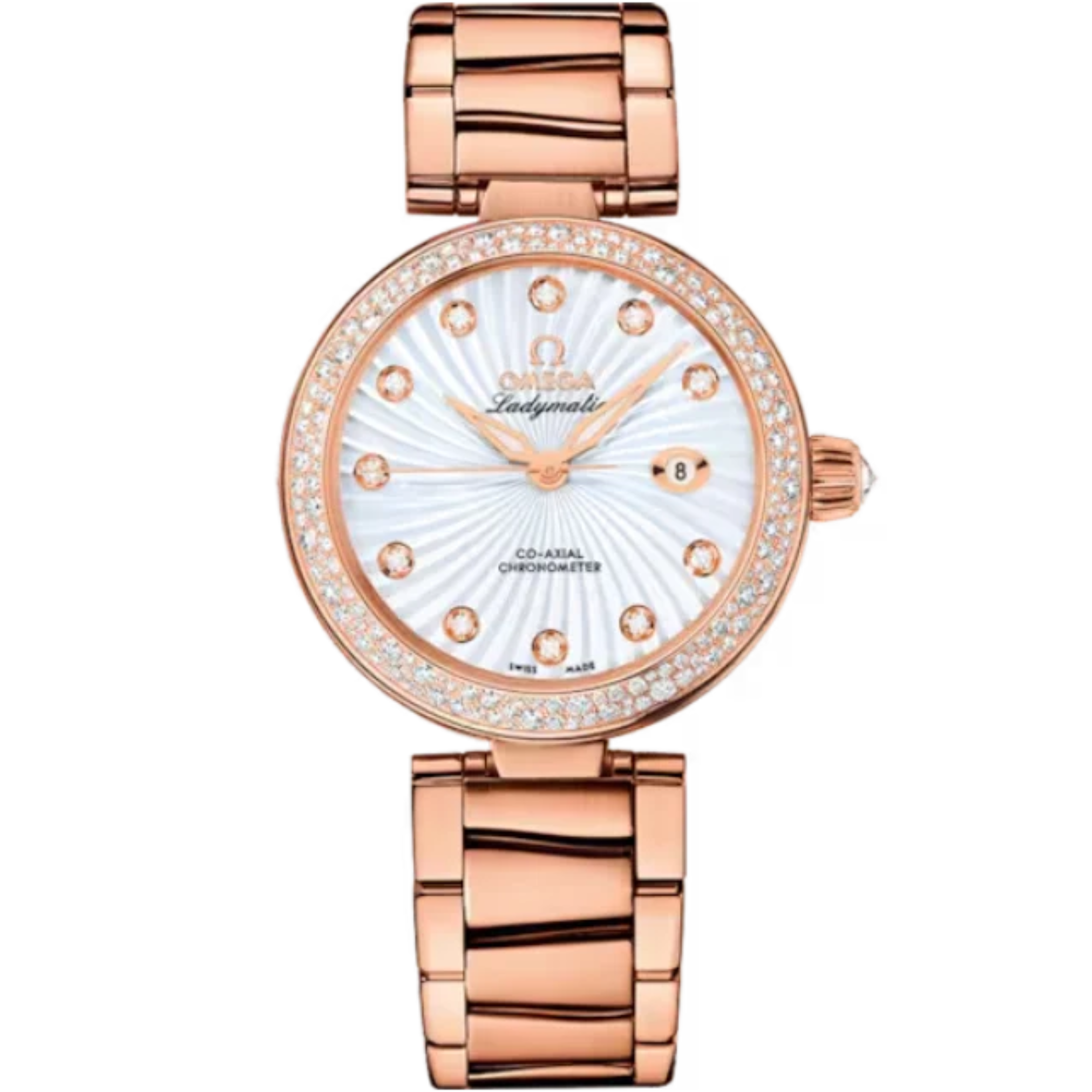 DE VILLE LADYMATIC 34 MM RED GOLD WITH MOTHER OF PEARL DIAL - Omega