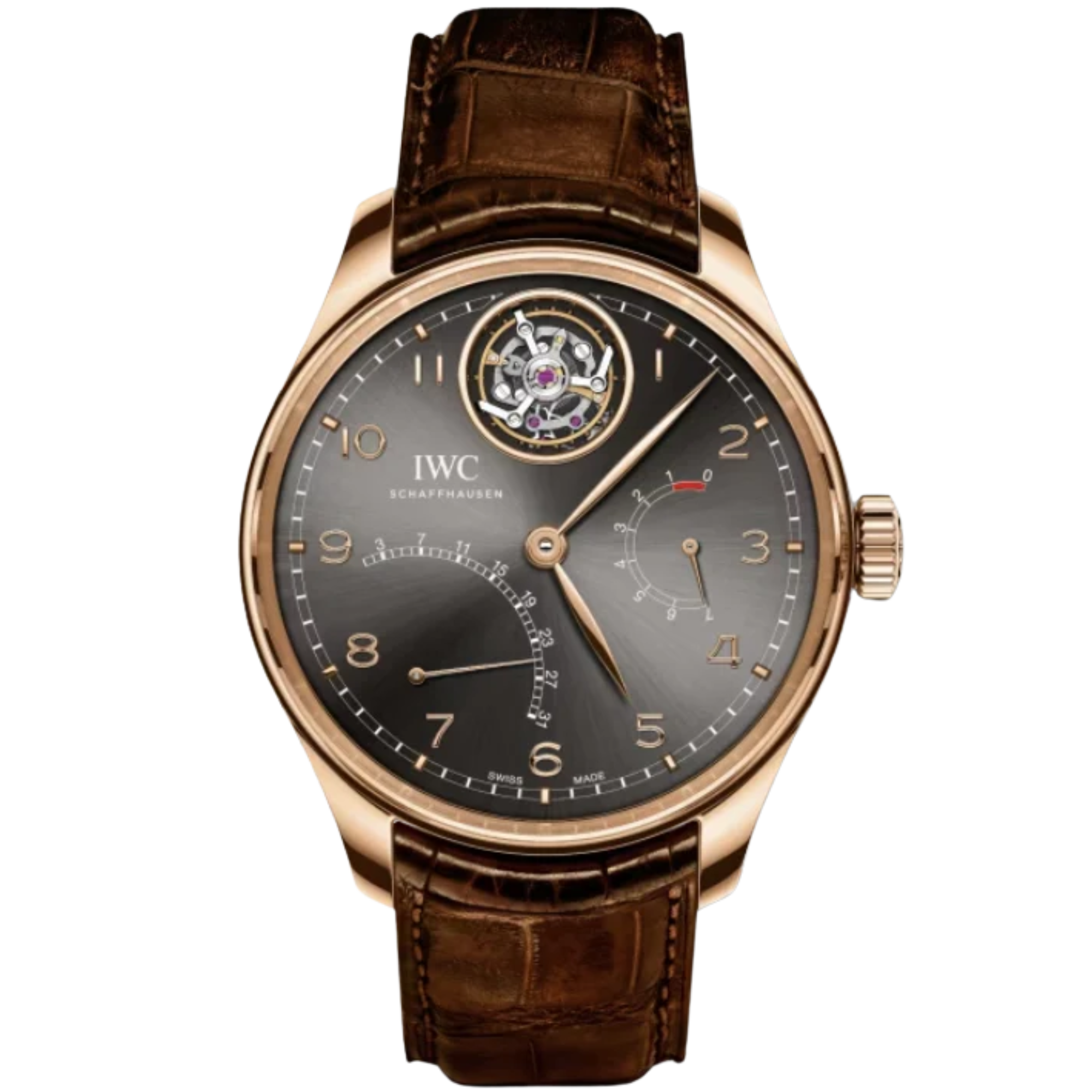 PORTUGIESER TOURBILLON MYSTERE RETROGRADE 44 MM GOLD WITH GRAY DIAL - IWC