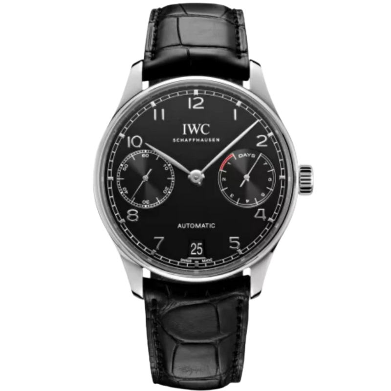 PORTUGIESER AUTOMATIC 42 MM STAINLESS STEEL WITH BLACK DIAL - IWC