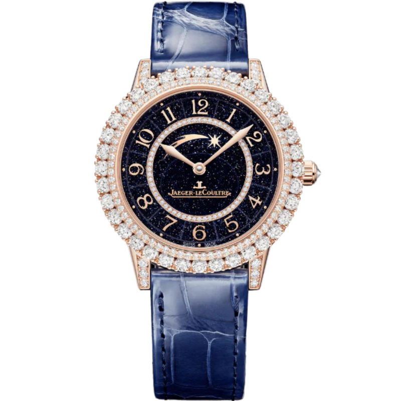 RENDEZ-VOUS DAZZLING SHOOTING STAR 36 MM 18K ROSE GOLD WITH BLUE DIAL - Jaeger-LeCoultre