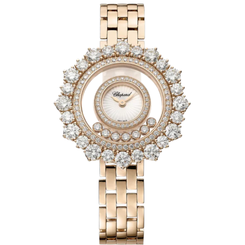 HAPPY DIAMONDS JOAILLERIE 36 MM ETHICAL ROSE GOLD WITH MOTHER OF PEARL DIAL - Chopard