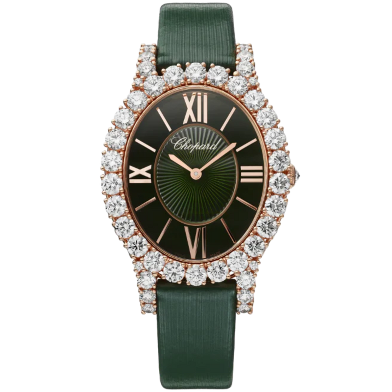 L’HEURE DU DIAMANT OVAL MEDIUM 40 MM 18K ROSE GOLD WITH BLACK DIAL - Chopard