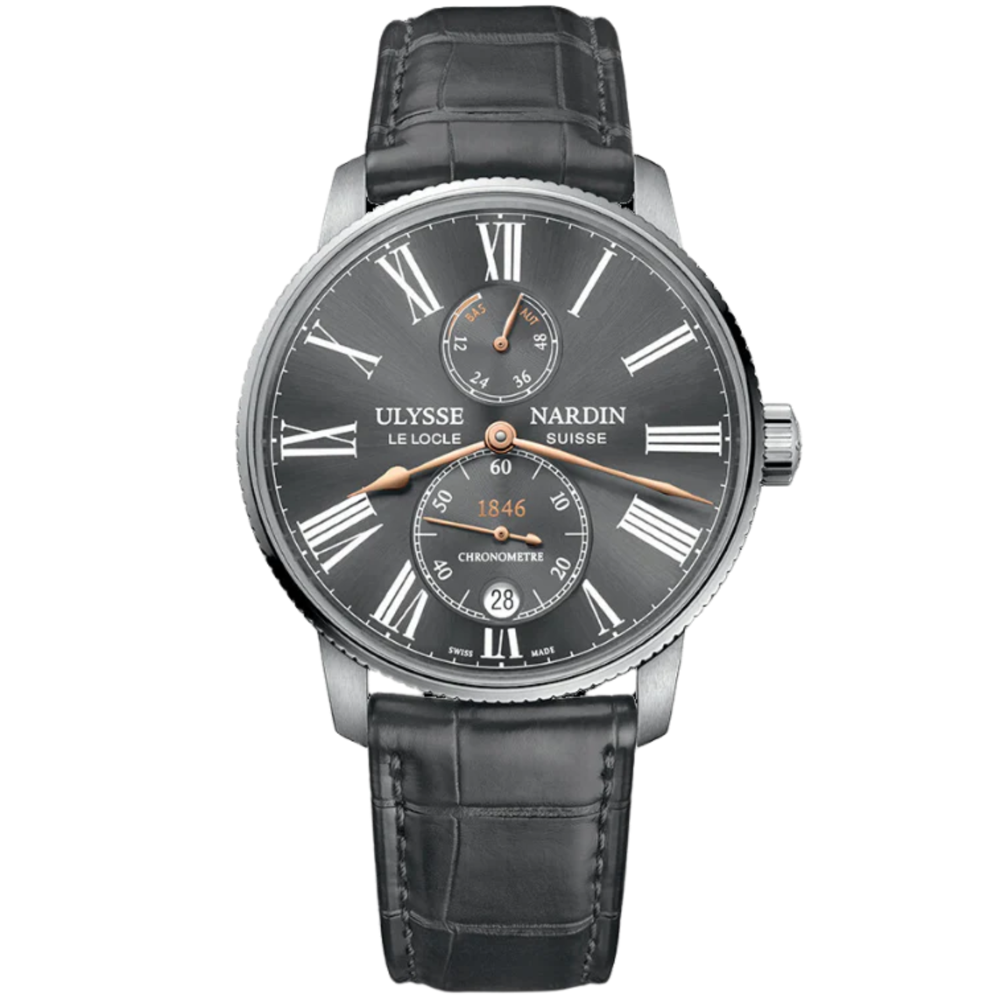 MARINE TORPILLEUR 42 MM STAINLESS STEEL WITH GREY DIAL - Ulysse Nardin
