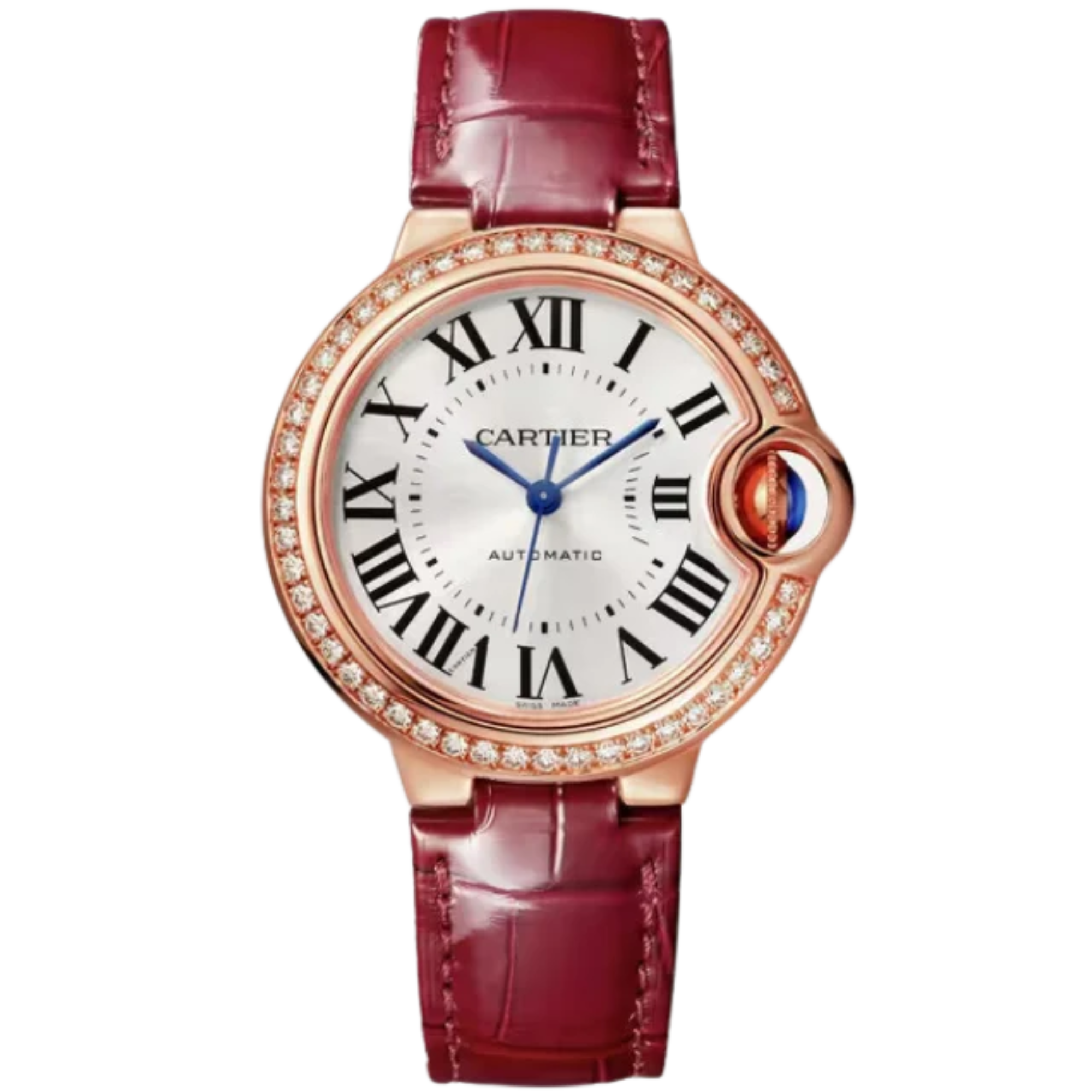 BALLON BLEU DE CARTIER 33 MM 18K ROSE GOLD WITH SILVER DIAL - Cartier