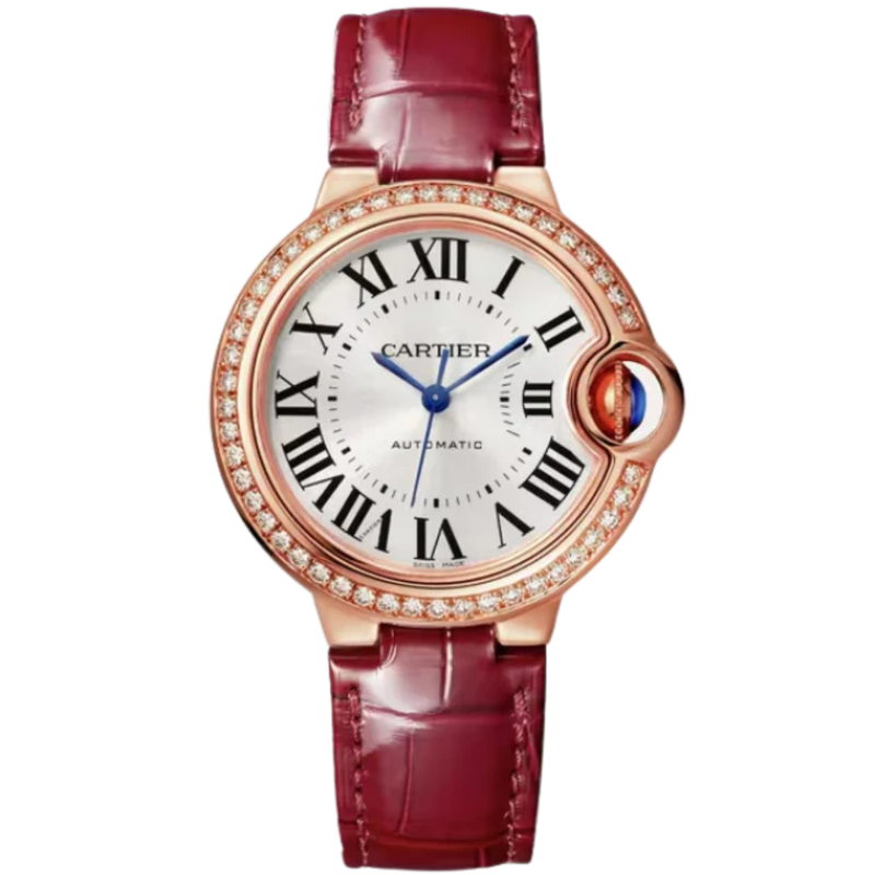 BALLON BLEU DE CARTIER 33 MM 18K ROSE GOLD WITH SILVER DIAL - Cartier