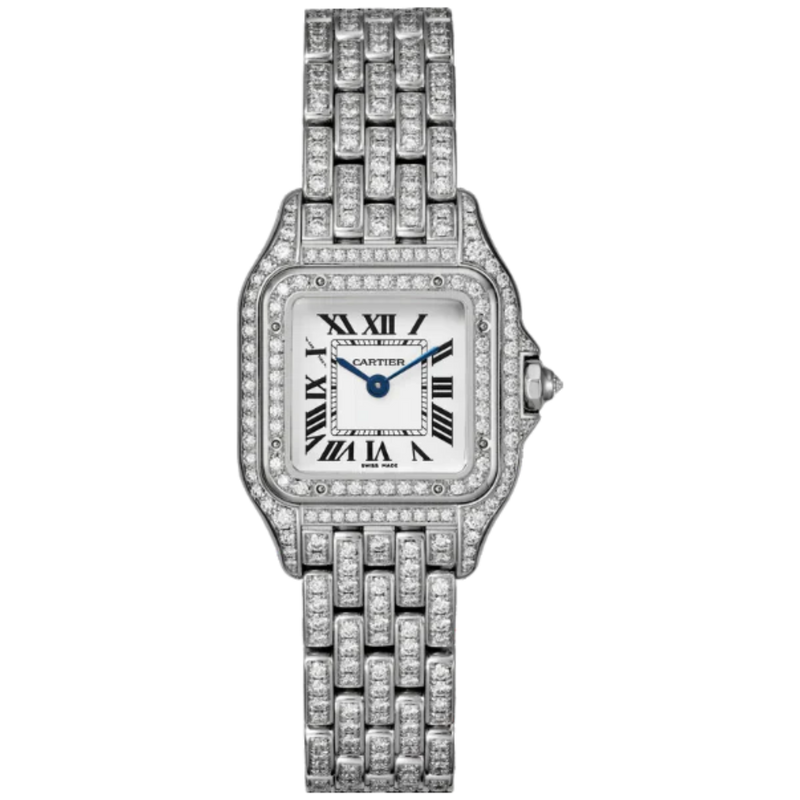 PANTHERE DE CARTIER  30 MM RHODIUMIZED WHITE GOLD WITH WHITE DIAL - Cartier