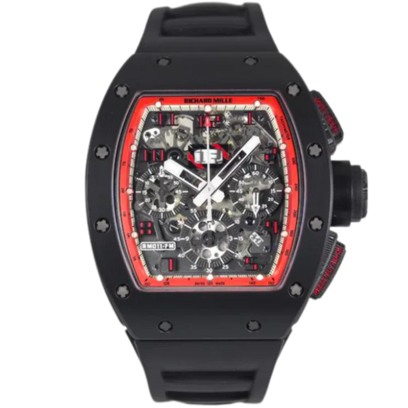 RM 011 Felipe Massa Automatic Midnight Fire Rubber Strap Carbon Case - Richard Mille