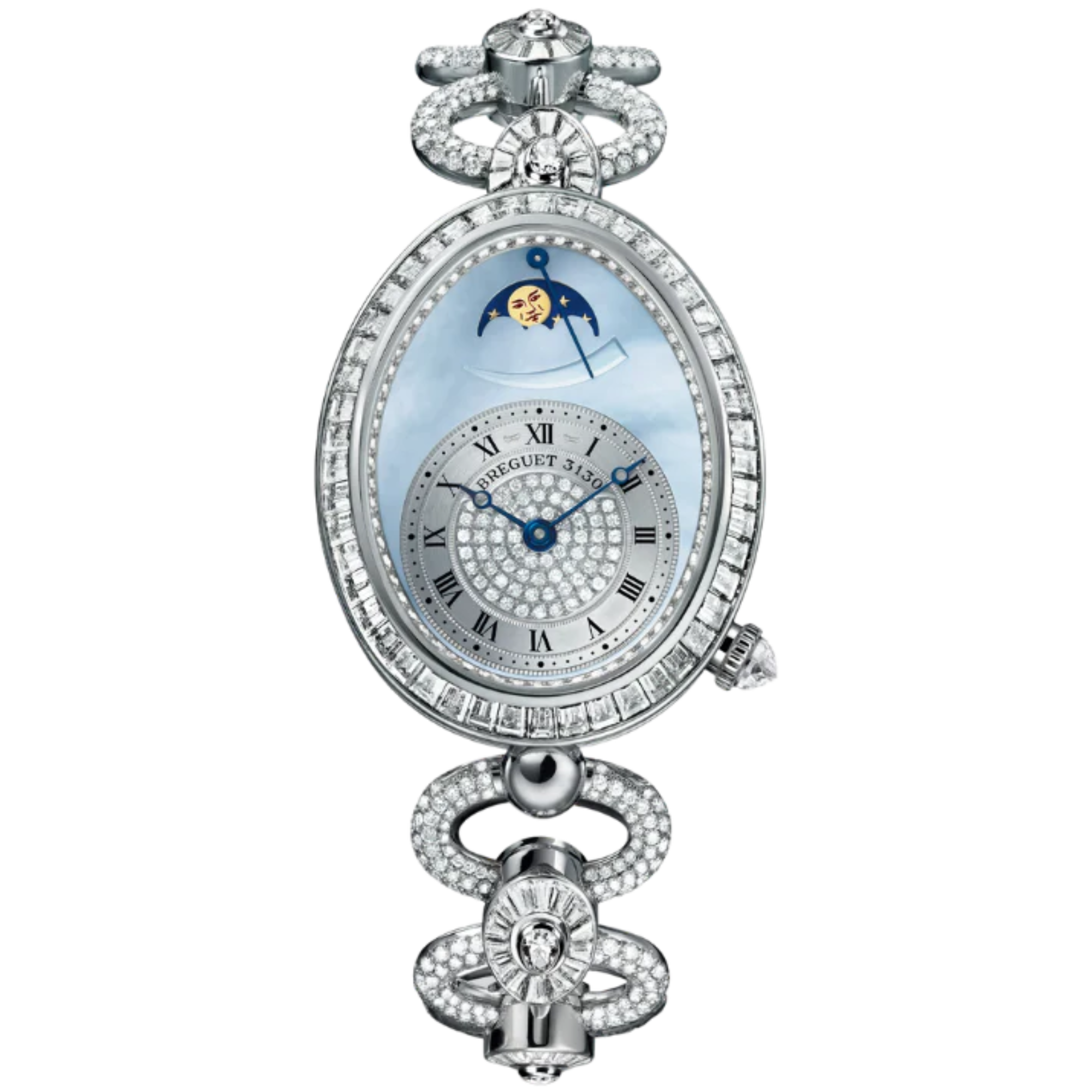 REINE DE NAPLES 8909 38 MM WHITE GOLD WITH BLUE MOTHER OF PEARL DIAL - Breguet