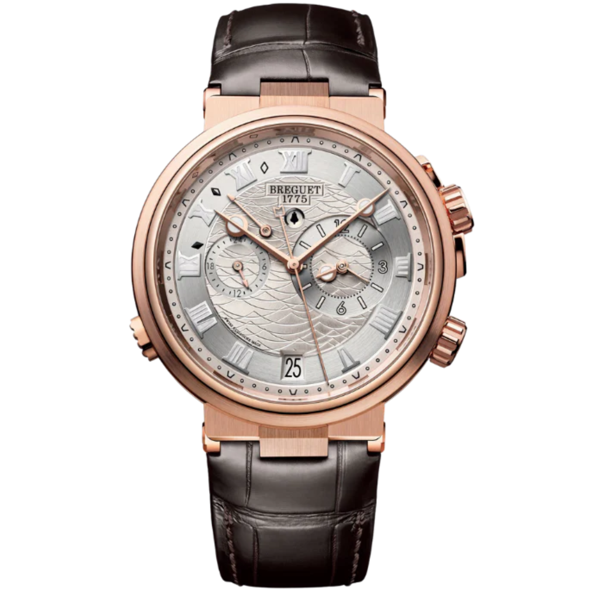 MARINE ALARME MUSICALE 5547 40 MM ROSE GOLD WITH SILVER DIAL - Breguet