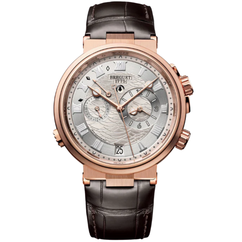 MARINE ALARME MUSICALE 5547 40 MM ROSE GOLD WITH SILVER DIAL - Breguet