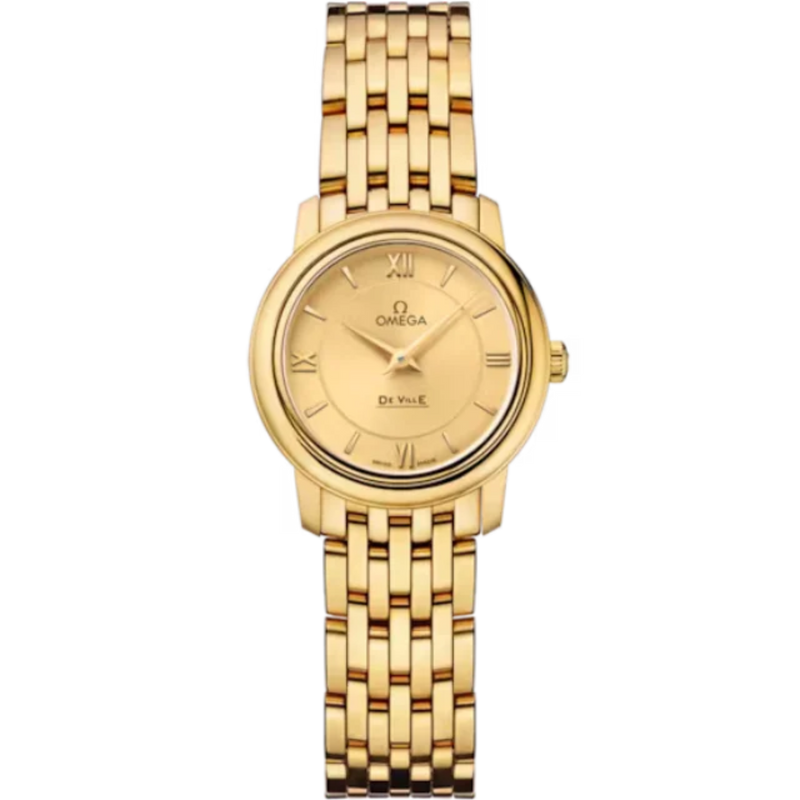 DE VILLE PRESTIGE 24 MM YELLOW GOLD WITH YELLOW DIAL - Omega