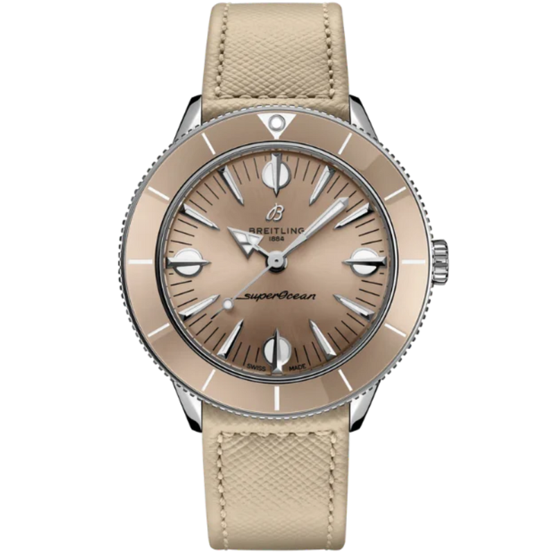 SUPEROCEAN HERITAGE '57 PASTEL PARADISE 38 MM STAINLESS STEEL WITH ICED LATTE DIAL - Breitling