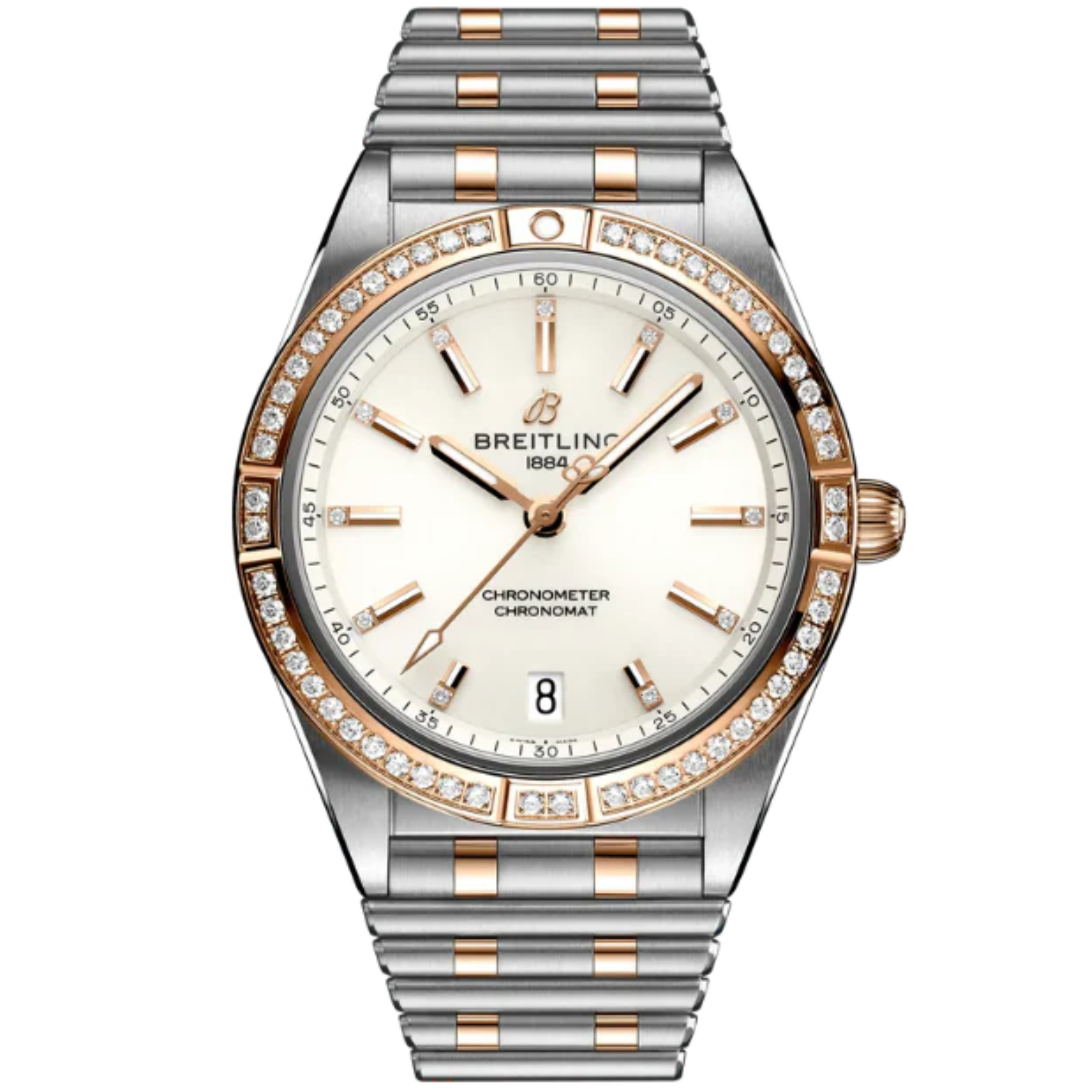 CHRONOMAT AUTOMATIC 36 MM STAINLESS STEEL & 18K ROSE GOLD WITH WHITE DIAL - Breitling