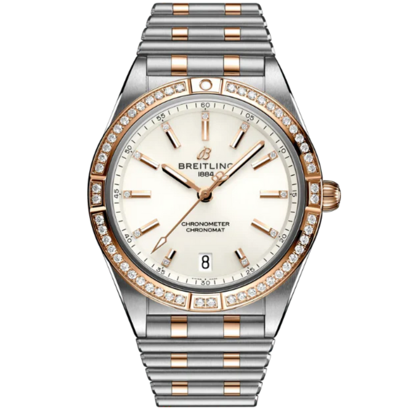 CHRONOMAT AUTOMATIC 36 MM STAINLESS STEEL & 18K ROSE GOLD WITH WHITE DIAL - Breitling