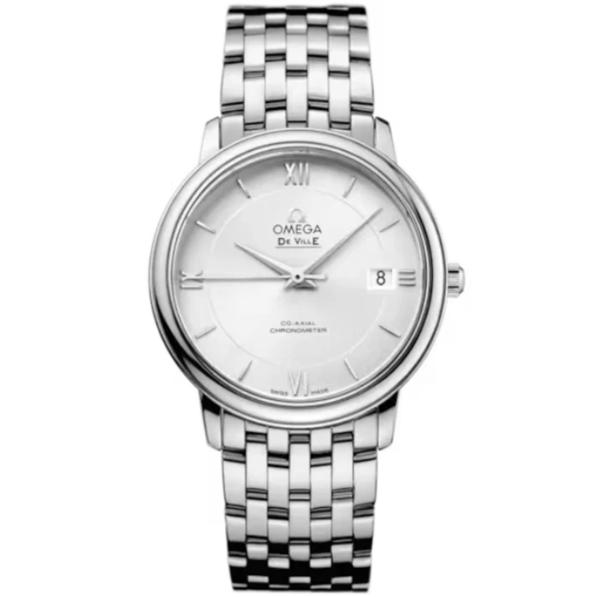 DE VILLE PRESTIGE 37 MM STAINLESS STEEL WITH SILVER DIAL - Omega