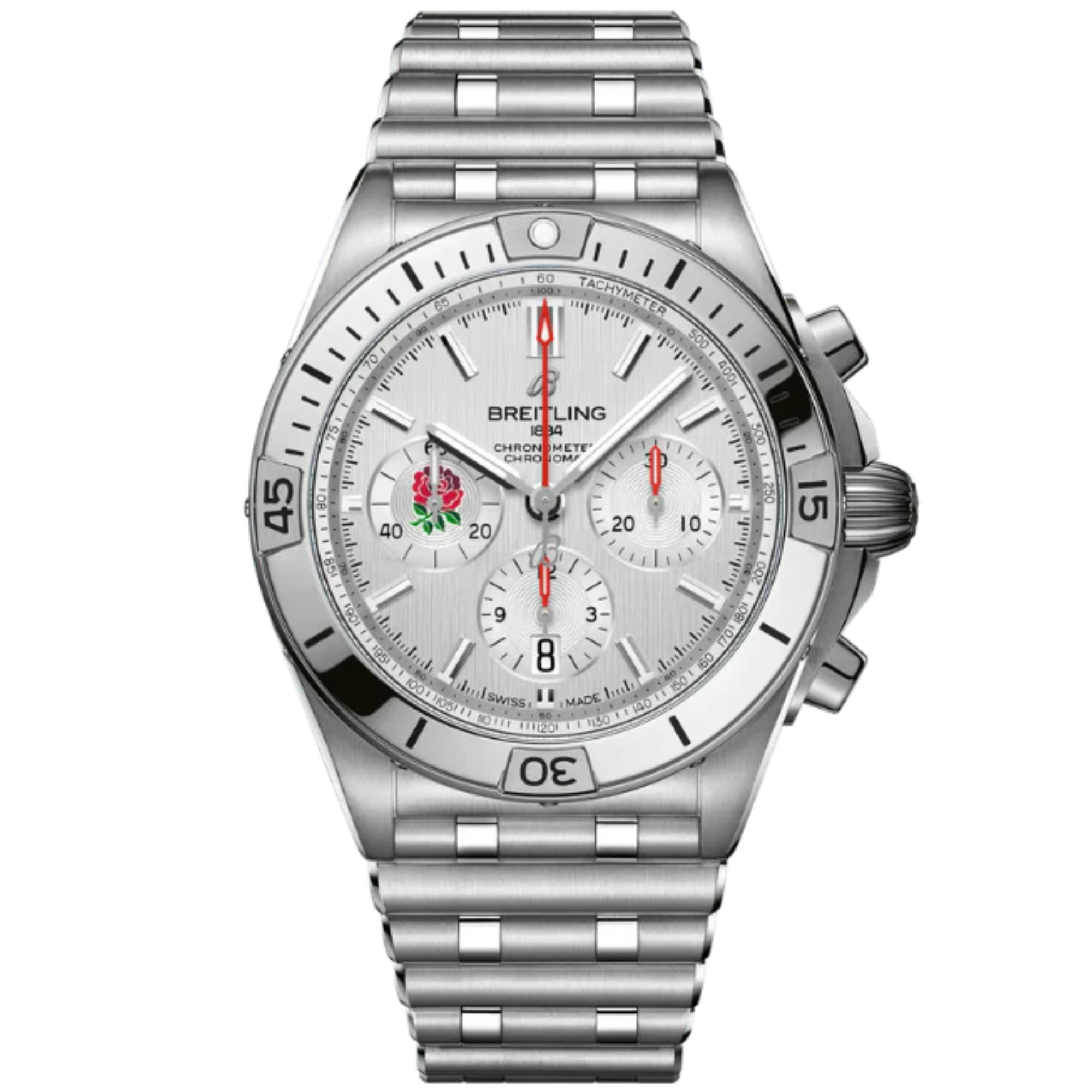CHRONOMAT B01 SIX NATIONS ENGLAND 42 MM STAINLESS STEEL WITH WHITE DIAL - Breitling