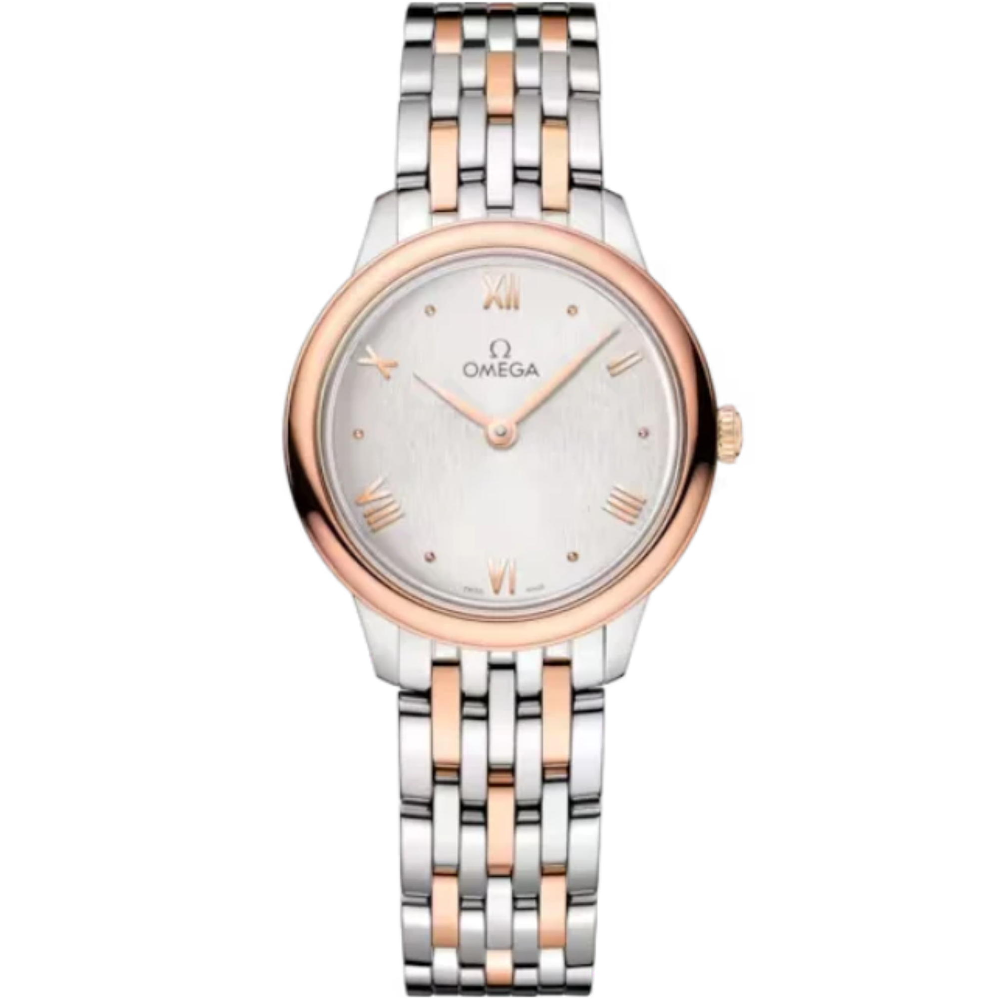 DE VILLE PRESTIGE 27 MM STAINLESS STEEL - SEDNA™ GOLD WITH SILVER DIAL - Omega