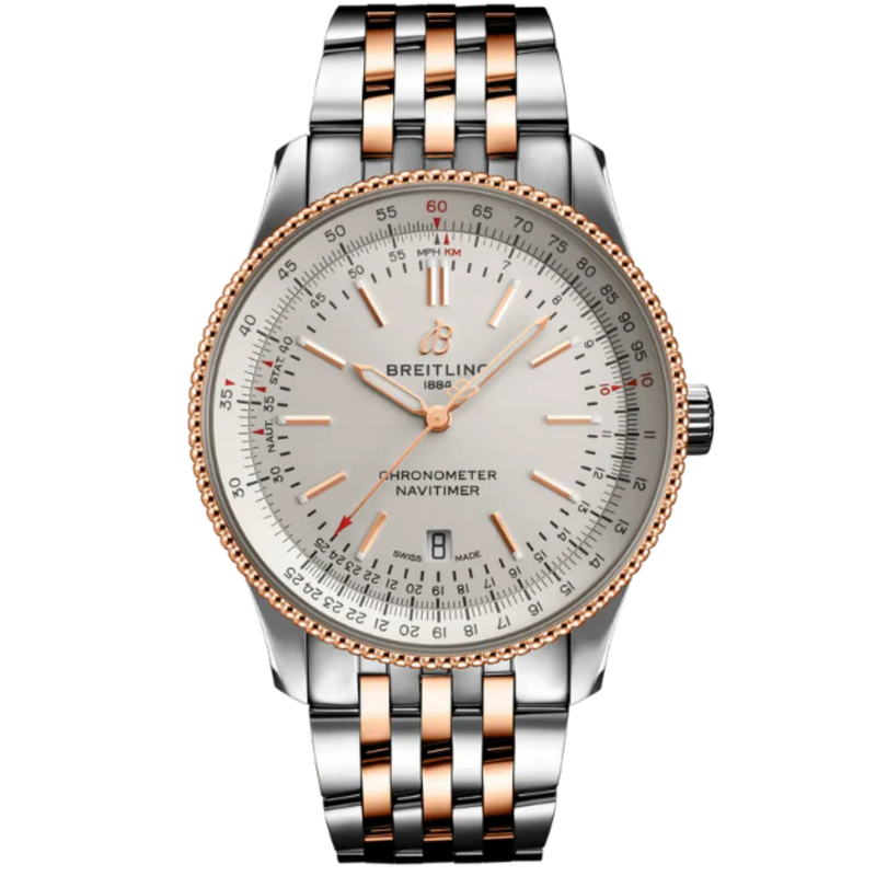 NAVITIMER AUTOMATIC 41 MM STAINLESS STEEL & 18K ROSE GOLD WITH CREAM DIAL - Breitling