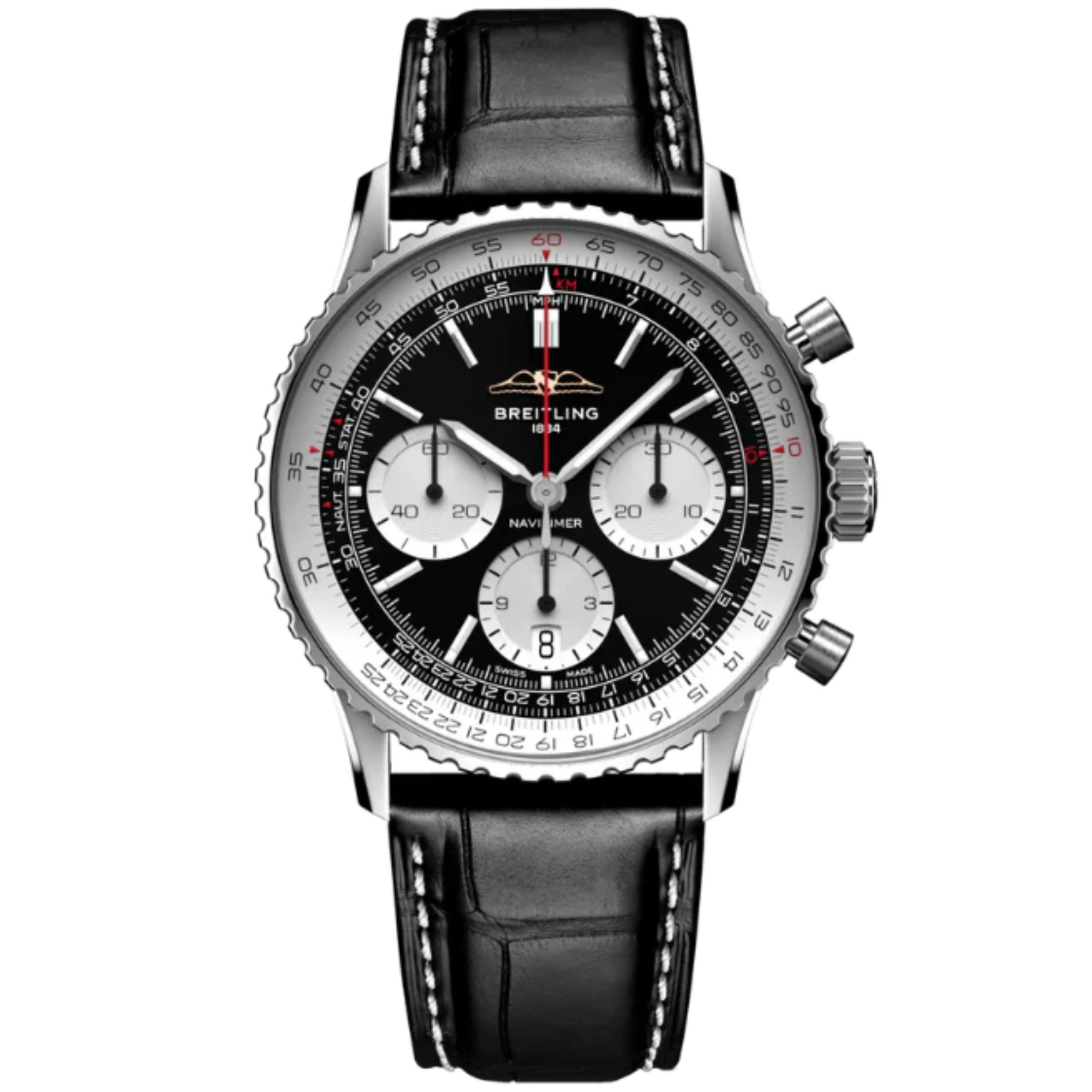 NAVITIMER B01 CHRONOGRAPH 41 MM STAINLESS STEEL WITH BLACK DIAL - Breitling